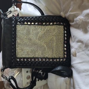 Black Rhinestoned Crossbody purse
